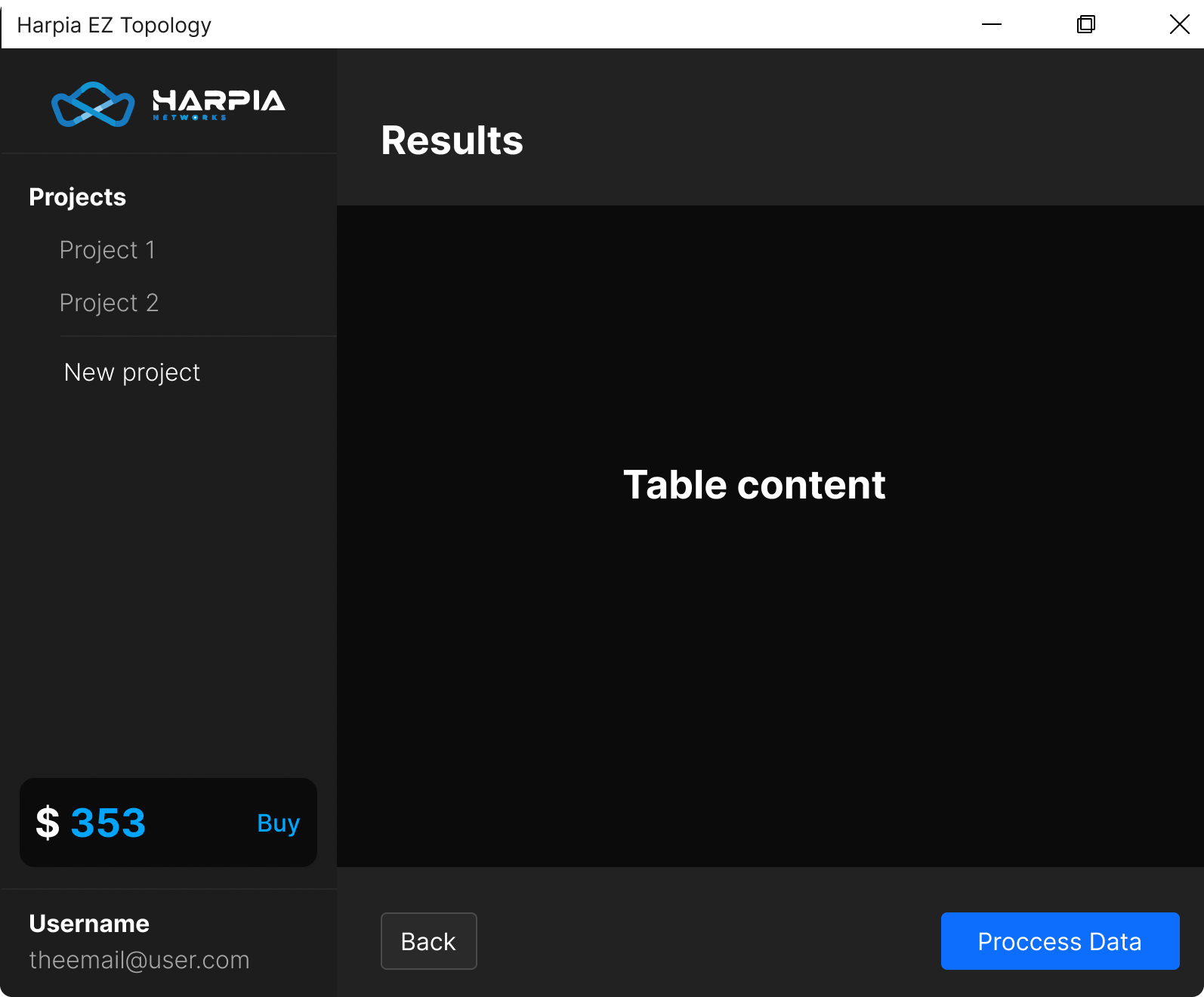 EZ Topology: tabela de resultados com dispositivos descobertos na rede